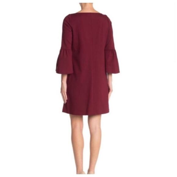 Womens Lafayette 148 Red Bell Sleeve Shift Dress Size M EUC! - Picture 2 of 5